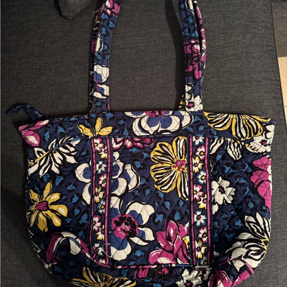 Vera Bradley Blue and Yellow Floral Tote Bag